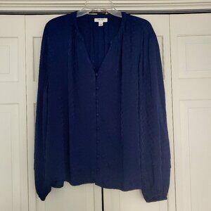 On 34th Blouse Navy Blue XL